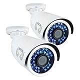 Night Owl Security, 2 Pack Add–On Analog HD 1080p HD Wired Security Bullet Cameras (White)