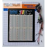 TEKTRUM EXTERNALLY POWERED SOLDERLESS 2200 TIE-POINTS EXPERIMENT PLUG-IN BREADBOARD WITH ALUMINUM BACK PLATE AND JUMPER WIRES FOR PROTO-TYPING CIRCUIT/ARDUINO
