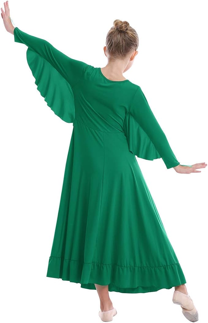 IMEKIS Girls Angel Isis Wings Worship Liturgical Praise Dance Dress