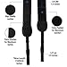 Premium Black Leather Camera Strap Belt - Shoulder & Neck For Canon, Nikon, Pentax, Olympus, Sigma, Sony, Fujifilm, Casio, Panasonic & DSLR Cameras-Adjustable Camera Sling By ROMS
