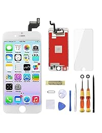goldwangwang Digitalizador de visualización táctil Reemplazo Totalmente Marco Display Assembly Set para el iPhone 5 (Blanco) con Reparación Toolkit + Protector de visualización + instrucciones, blanco (iPhone 6s White)