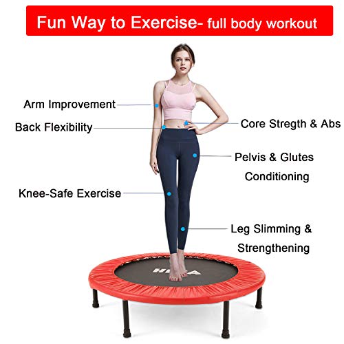 HEKA Mini Trampoline for Adults, Fitness Rebounder with Safety Pad, Exercise Rebounder Indoor