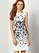 ROMWE Women's Sleeveless Floral Print Bodycon Cocktail Party Dress