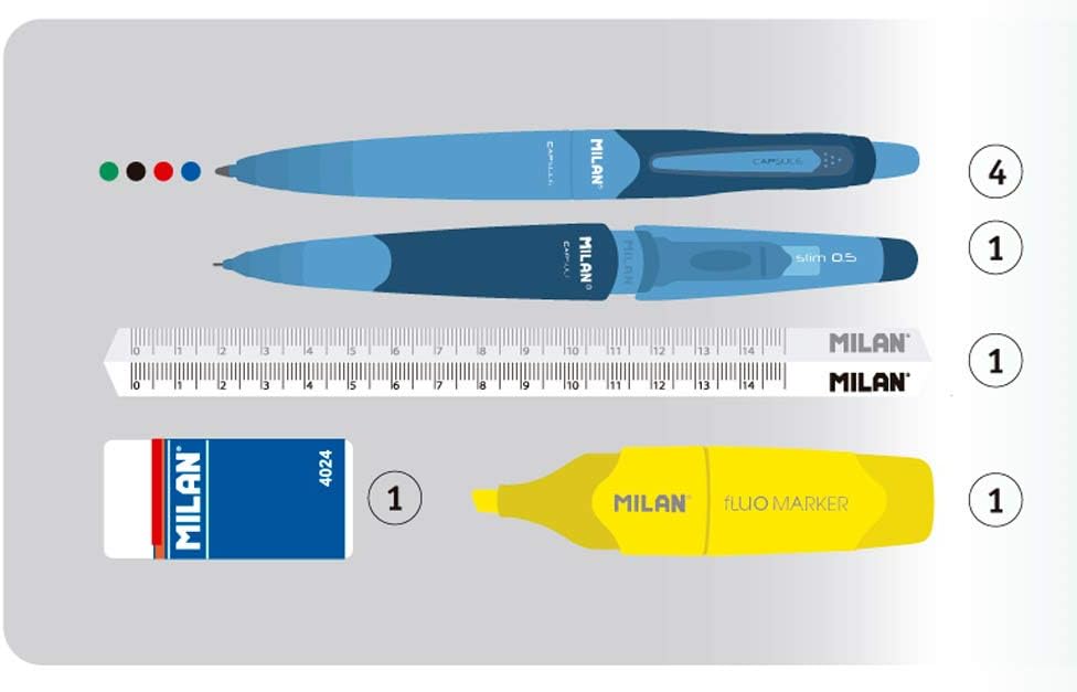 Milan Kit Un Estuche Con Contenido Jungle Pencil Cases, 19 cm, Black (Negro Y Amarillo), Black (Black Y Amarillo), 19 centimeters - Image 3