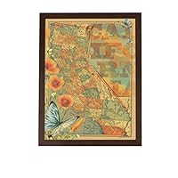 Vintage California Map Wall Art | Golden State | Wendy Gold