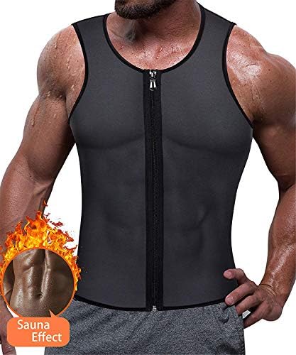 CORATED Men's Hot Sweat Body Shaper Tank Top Tummy Fat Burner Slimming Sauna Vest Weight Loss Shapewear Neoprene