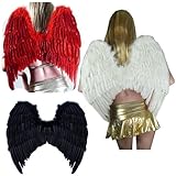 SACASUSA (TM) Large Feather Fairy Angel Wings 3 colors Black, White or Red