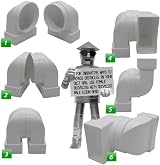 Kair Elbow Bend Adaptor 110x54mm to 100mm Rectangular to Round 90° view 4