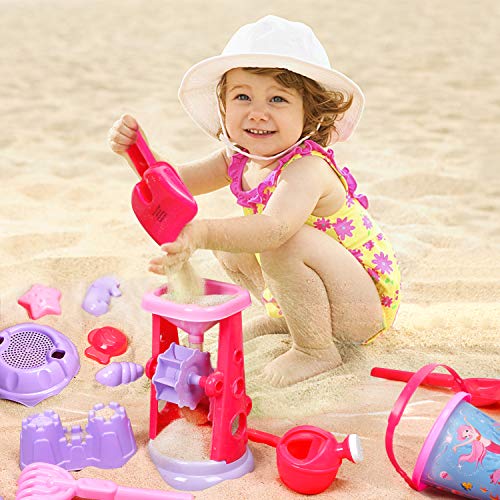 image for Liberty Imports Pink Princess Sand Wheel Beach Set Toy with Zippered B