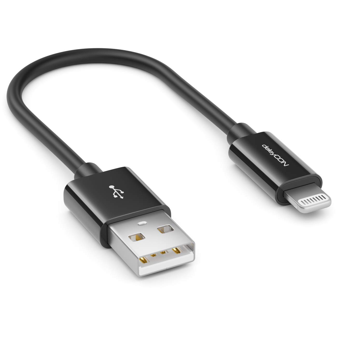 deleyCON 0.15m Lightning 8 Pin USB Charging & Data Cable - Apple MFI Certified - Compatible with IPhone XR XS Max XS X 8 Plus 8 - Black