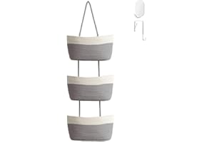 3-Tier Over the Door Organizer - Hanging Storage Basket Hanging Organizer for Bathroom, Bedroom, Kitchen | Space-Saving Hangi