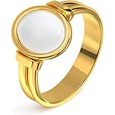 YeGieonr Gold Rings for Women Trendy Non Tarnish Chunky Gold Plated Ring, Waterproof Stainless Steel Gold Jewelry Gift