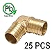 PEX 1/2 Barbed 90 Elbows - Crimp Fittings 25 pcs/Brass / 0.5
