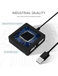 Jelly Peb USB 2.0 Hub 4 Puertos Adaptador USB Hub de Datos Portátil para Windows, OS, Ordenador, Ordenador, PC, Discos Flash USB, Ratón, Teclado y Más
