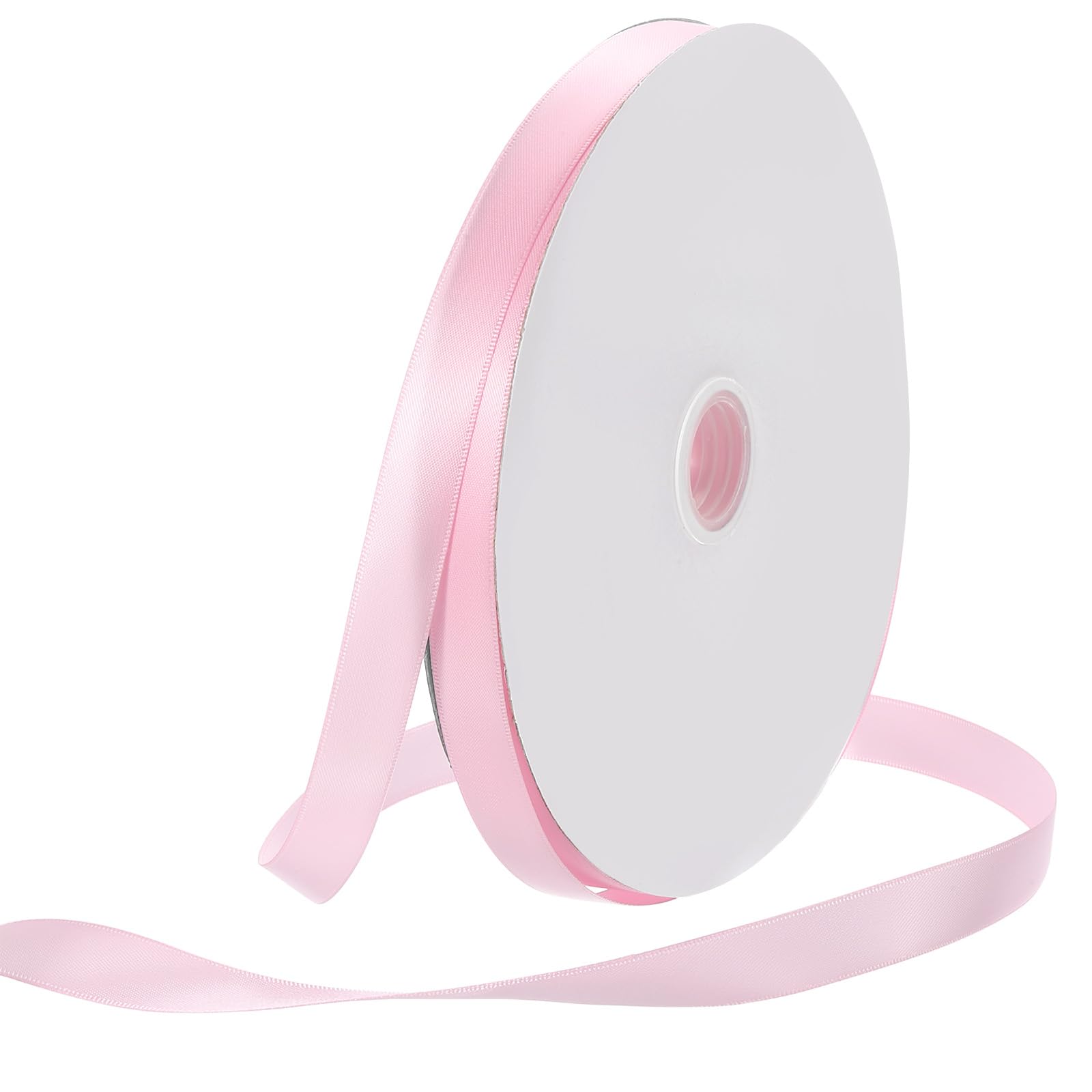 Rebower 15mm Satin Ribbon 91m Thick Double Face Grosgrain Silk Ribbon, [for Gift Wrapping, Hair Bows, Wedding, Cake, Flower] - 100 Yard/300ft/ Light Pink — image 1