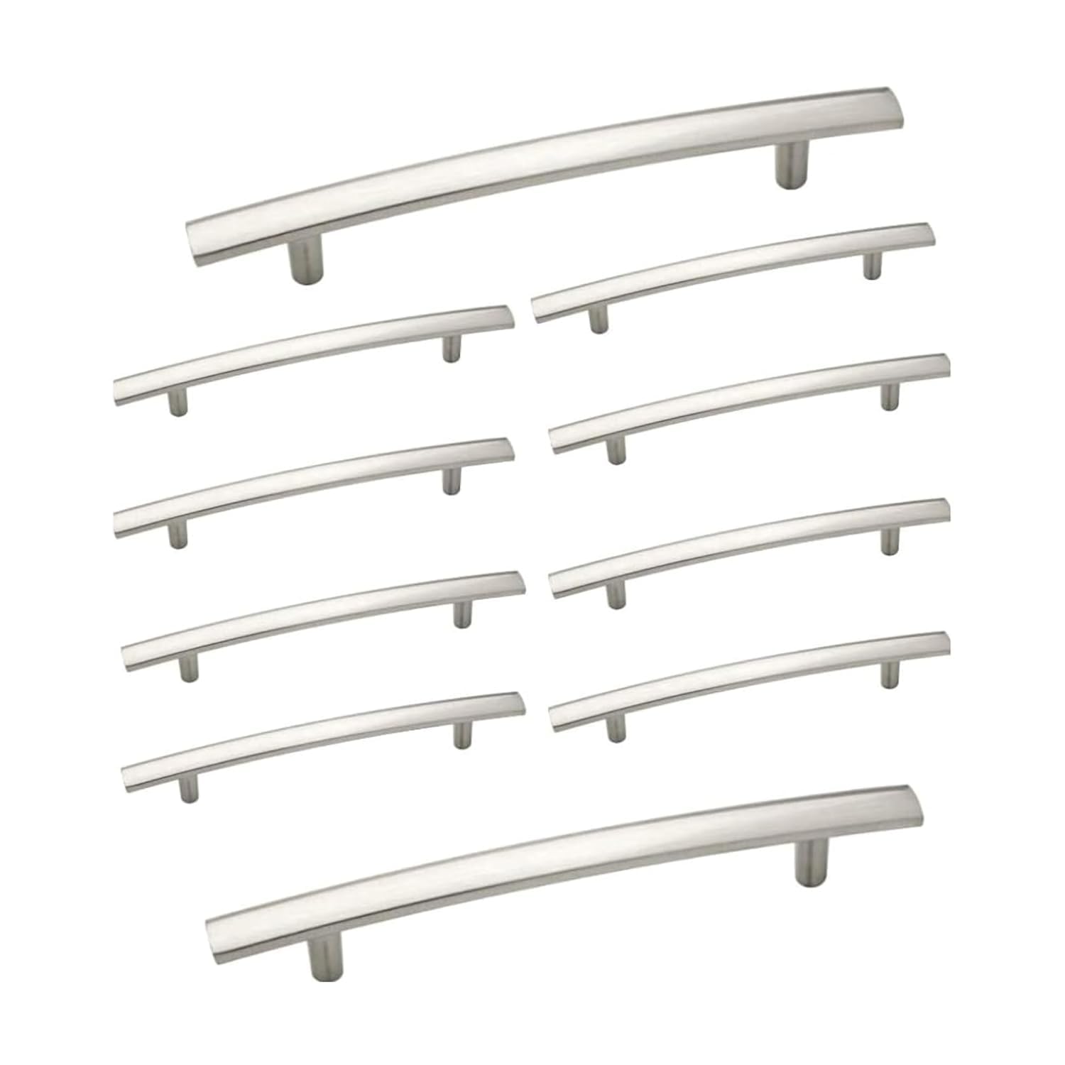 Photo 1 of Aviano Hardware 10 Pack Modern Curved Arch Handle - Kitchen Cabinet Knobs and Drawer Handles - Kitchen Hardware for Cabinets, Dresser Drawer, Wardrobe, Office Furniture - Satin Nickel, 7-13/16 inch