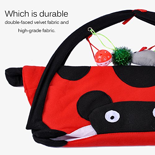 MyfatBOSS Cat Play Mat, Cat Activity Center with Hang Cat Toys Balls Mice, Foldable Cat