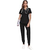 SIAIHUA Scrubs for Women Set,V-Neck Scrub Top & Pants with Pockets,Stretchy Scrubs Set & Jogger Pant