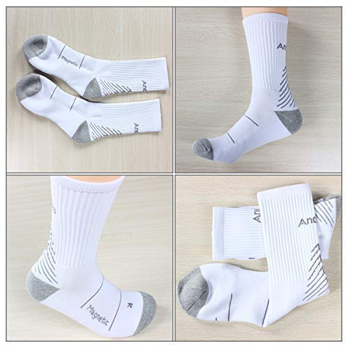 IMITOR Calcetines de Senderismo para Hombre y Mujere Algodón Transpirable Calcetines de Trekking Calcetines Térmicos para Actividades al Aire Libre Ciclismo Correr Escalar 3 Pares (Blanco Gris)