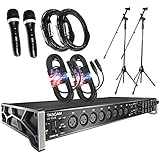 Tascam US-16x08 USB Audio/MIDI Interface + 2 EMIC700 Microphones &amp; Stands + 2 XLR Cables