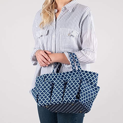 Small Garden Tote Bag, Utility Bags for Gardening, Car Totes, Organization, (Navy Blue) - Thumbnail 4