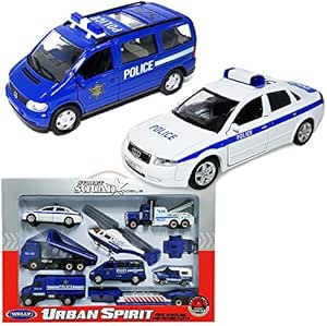 Welly Police Car Set 6Pcs Display Mini Car Miniature Car, Die-Cast ...