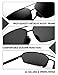 IALUKU Rectangular Polarized Sunglasses for Men Square Retro Sunglasses (Black/Grey, 60)