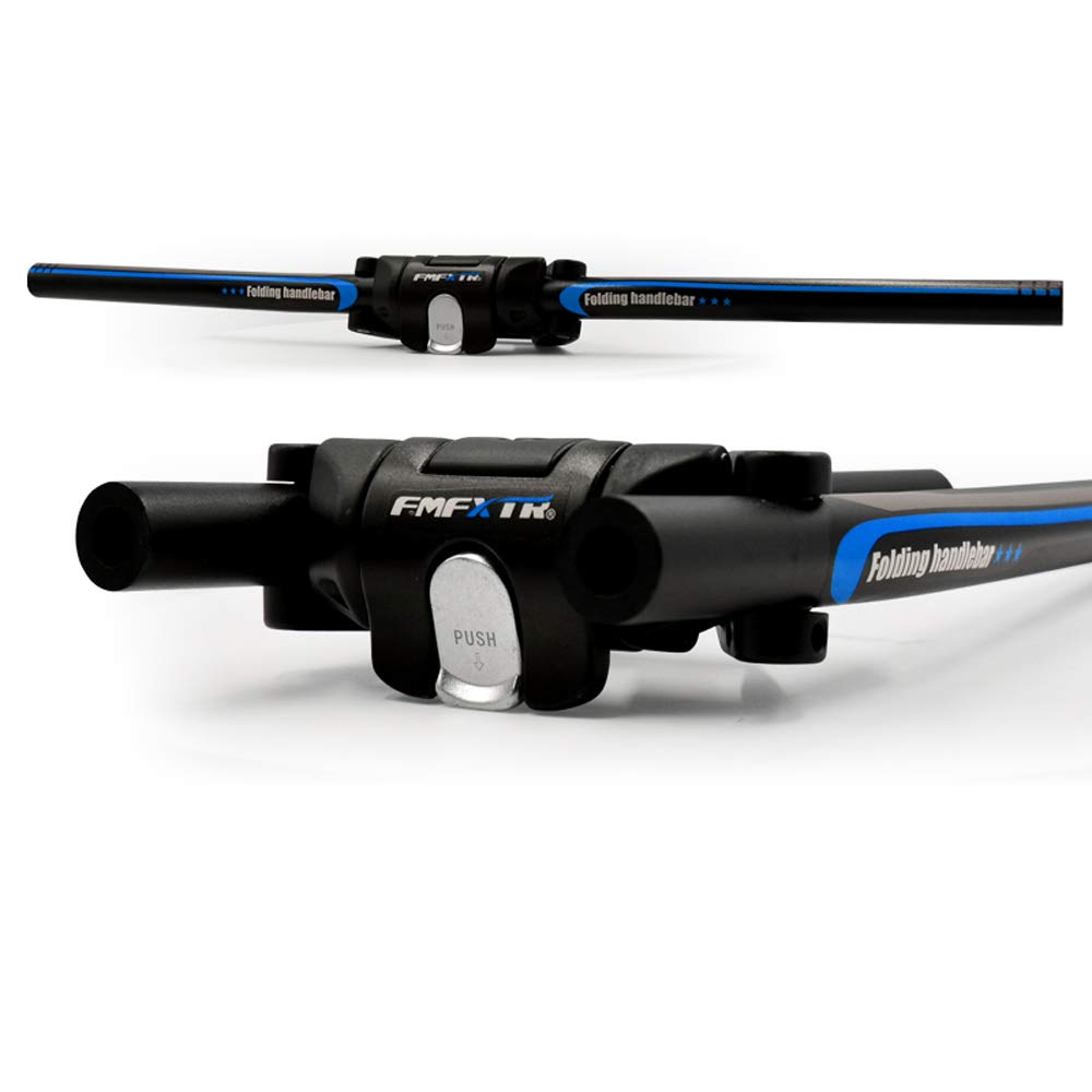 UPANBIKE Bike Folding Handlebar Aluminum Alloy Scooter Handlebar Quick Release Foldable Bar 31.8mm/25.4mm (Black+Blue)