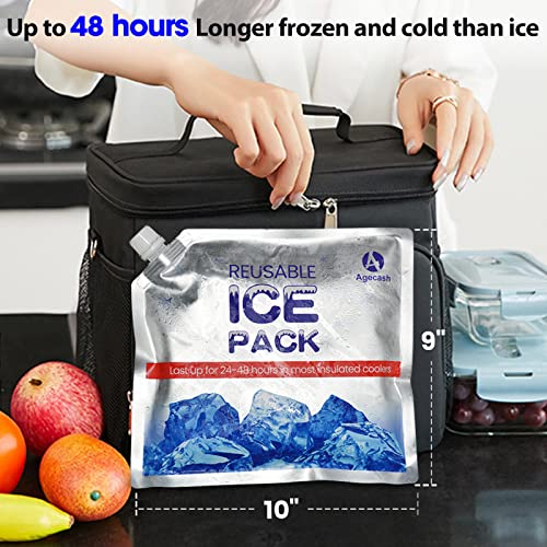 Ice Packs for Cooler, 4 Pack10" x 9" Reusable Ice Packs Keeps Food