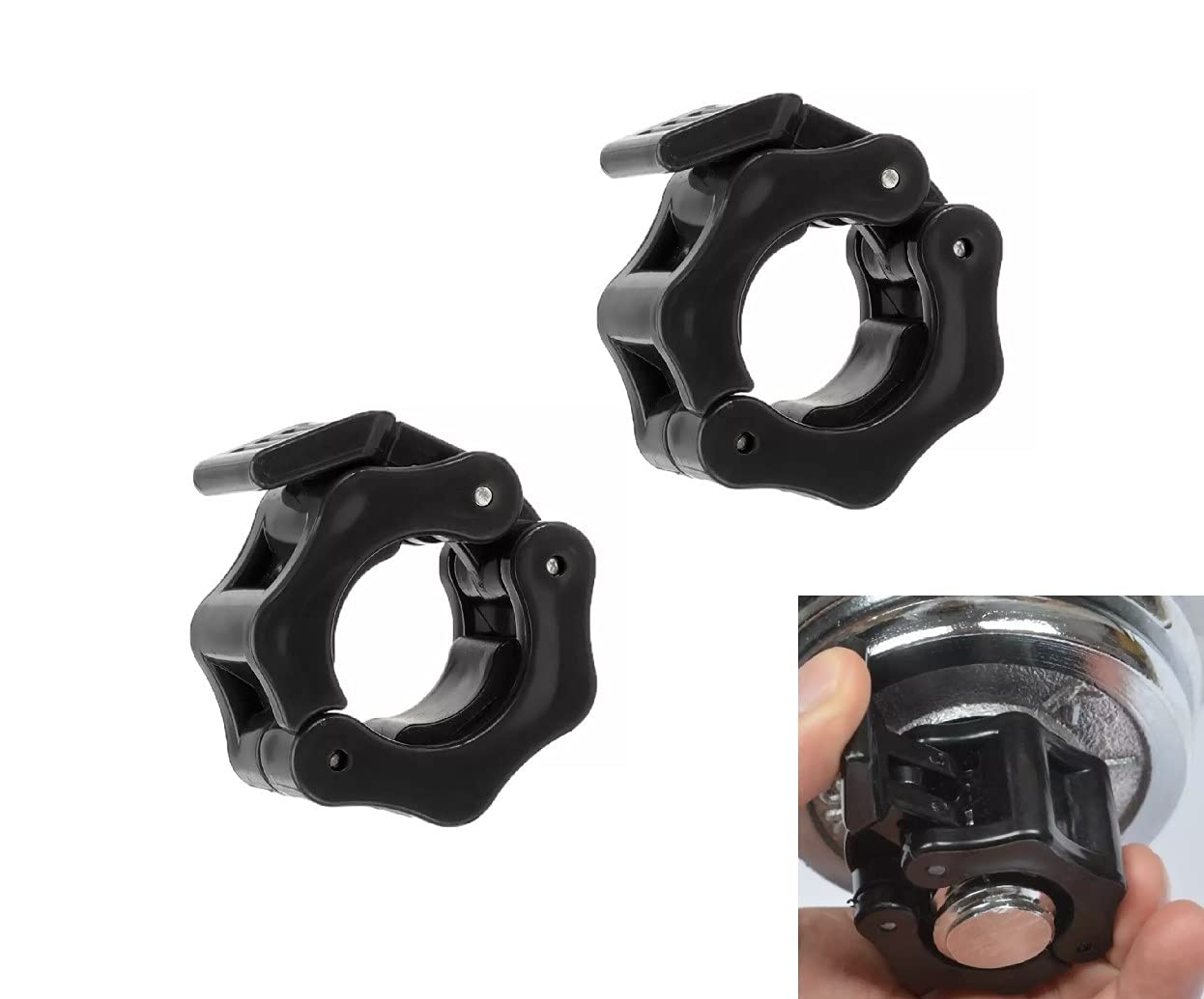 JGR SELECT Dumbbell Clamps - Pack of 2 for 28 mm Bars - Spring Clamp - Spring Collars - for Weights, Bars, Discs - Crossfit, Gym, Gym