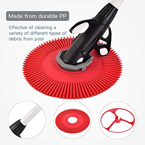 POOLWHALE Professional Automatic Swimming Pool Vacuum Cleaner,Powerful Suction That Clean Swimming Pool Debris,Cleans Floors,Walls and Steps,Suitable for Inground and Above Ground Pools (Red)