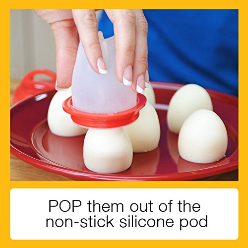 Egg Cooker Hard & Soft Maker AS SEEN ON TV, BPA Free, Non Stick Silicone (Red 6 PCS) - Thumbnail 4