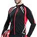 Santic Men's Cycling Jacket Windproof Fleece Thermal Winter Bike Bicycle Jersey Red US L(CN XL)