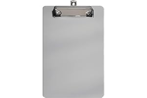 Hongri Plastic Clipboard, Gray Small Clipboard Standard A5 Size Memo Clipboards for Students, Kid, Women, Office, Home, Low Profile Clip, Mini Clipboard Size 6" x 9", Hazy Gray