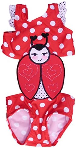 Infant Girls Red Polka Dot Ladybug 1 Piece Swimming & Bathing Suit 24m