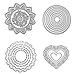 Dies Cut Cutting Die Scrapbooking for Card Making Love Heart Round Circle Flower Sunflower Nesting Metal Stencils 4set for DIY Photo Album Decorative Embossing DIY Paper (Set 4)