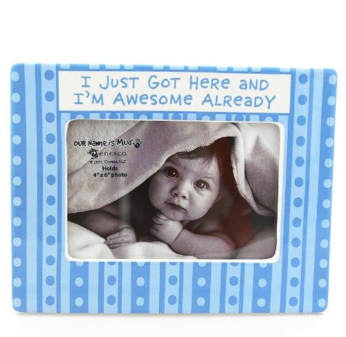 Enesco Our Name is Mud by Lorrie Veasey Awesome Baby Blue Photo Frame, 7-Inch