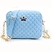Outtop Crown Messenger Bags Rivet Chain Shoulder Bag Leather Crossbody 22cm(l)×16.5cm(h)×8cm(w) (Blue)