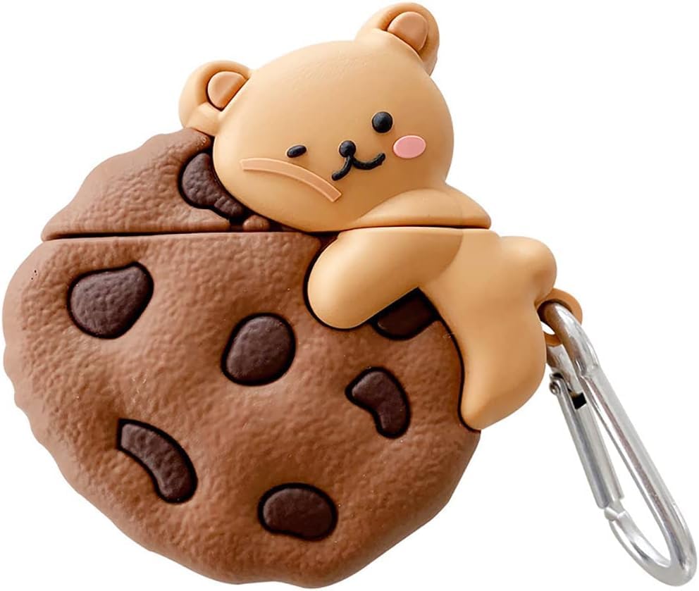 Photo 1 of ***MISSING HOOK -SELLING AS IS *** Yatchen Cartoon Case Compatible with AirPods Pro 3rd Generation,Kawaii 3D Cute Bear Cookie Soft Silicone Protector with Keychain Girls Women Shockproof Charging Cover for AirPods Pro 3