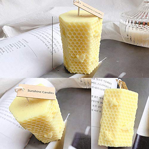 Fewo 2 Pack 3D Bee Candle Molds Beehive Silicone Mold for