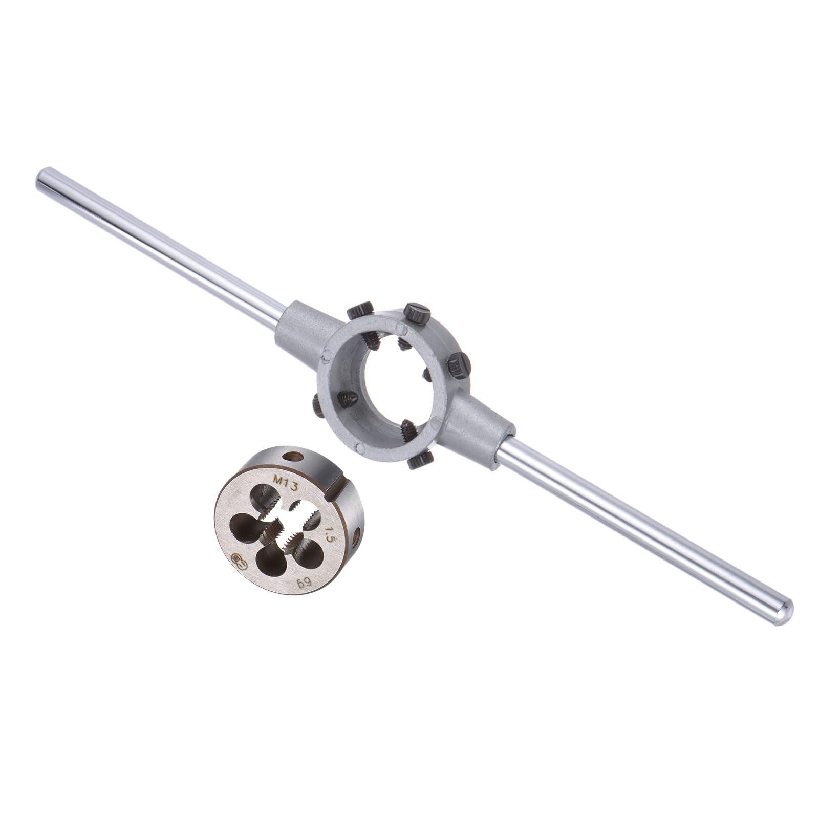 CoCud Die Stock Handle Set, M13x1.5 Thread Die & Fit 38mm OD / M12-M16 Die Wrench Tool Kit - (Applications: for Threading Repairing), 1-Set