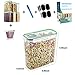 Fungun Cereal Container Set, 4L Airtight Cereal Storage Containers, Large 6 Pack Kitchen Storage Containers with Lids for Cereal, Flour, Sugar & Leakproof, BPA Free (16.9 Cup 135.2oz)