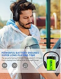 RUNMUS   Auriculares inalámbricos con Bluetooth, auriculares Bluetooth ultraligeros, plegables con micrófono integrado, tiempo de reproducción de 20 24 horas, modo de cable para PC TV teléfonos móviles