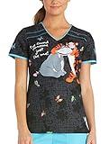 Tooniforms by Cherokee Women's V-Neck Winnie The Pooh Print Scrub Top Medium Print