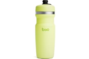 bivo Trio Mini 17oz Insulated Stainless Steel Bike Water Bottle - for Cycling - Compact, Fits Most Cages, Dishwasher Safe, High Flow Sports Nozzle - Keeps Drinks Cold 12+ Hours (Matcha)