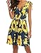 LuckyMore Women's Summer Sundress Floral Printed Sleeveless Casual A Line Dress Yellow S