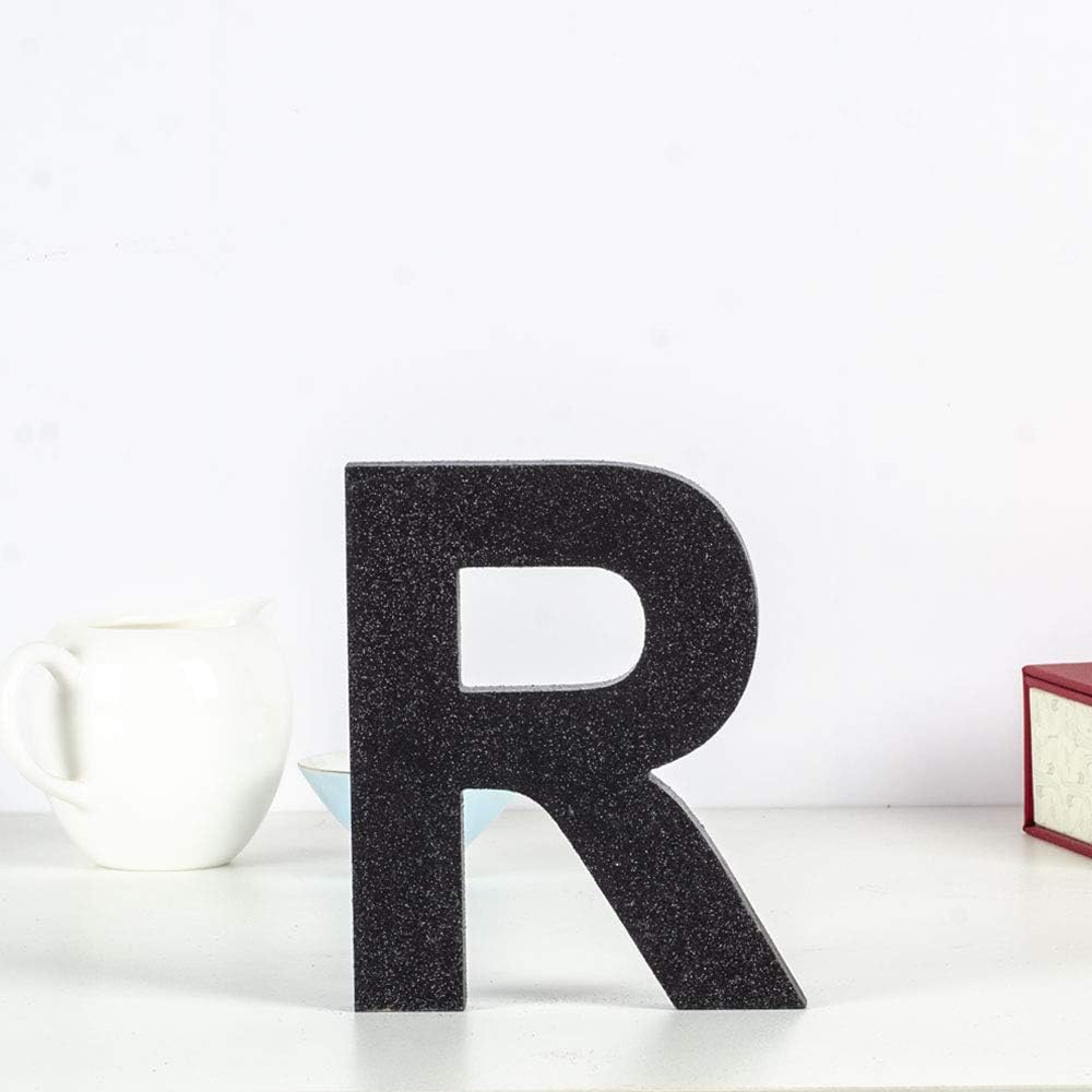 Amazon Com We Moment Black Glitter Shiny Wood Letters Hanging Wall 26 Letters Block Wooden Alphabet Letter For Home Bedroom Wedding Brithday Party Decor Letters R Home Kitchen