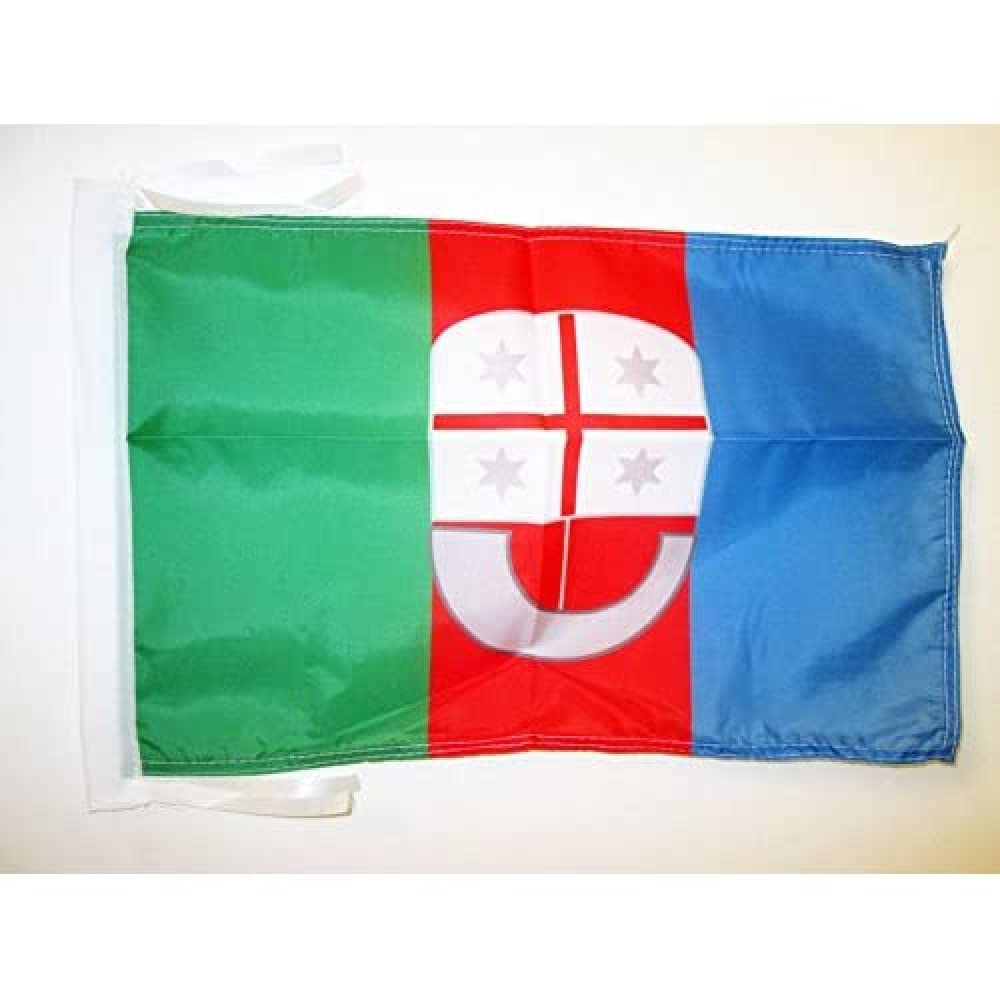 AZ FLAG - Liguria Flag - 18'' x 12'' - 100% Polyester Italy - Italian Region Small Banner with Two Cords - Fade Resistant - Vivid Colors - 18x12 in - 45x30 Cm — image 1