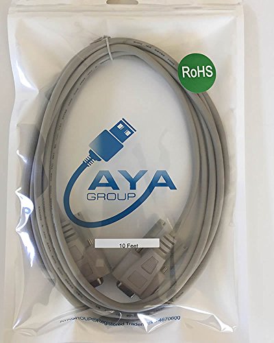 AYA 10Ft (10 Feet) DB9 Female to Female (DB9F/DB9F) Serial Null Modem Cable