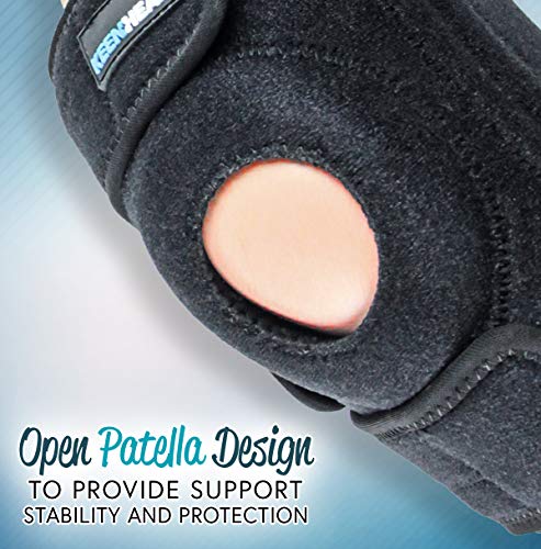 Knee Brace - Knee Brace for Men and Women - Knee Support for Injury Recovery and Knee Pain Relief - with Open Patella Design - Adjustable Straps - One Size - Keenhealth K-NB-357